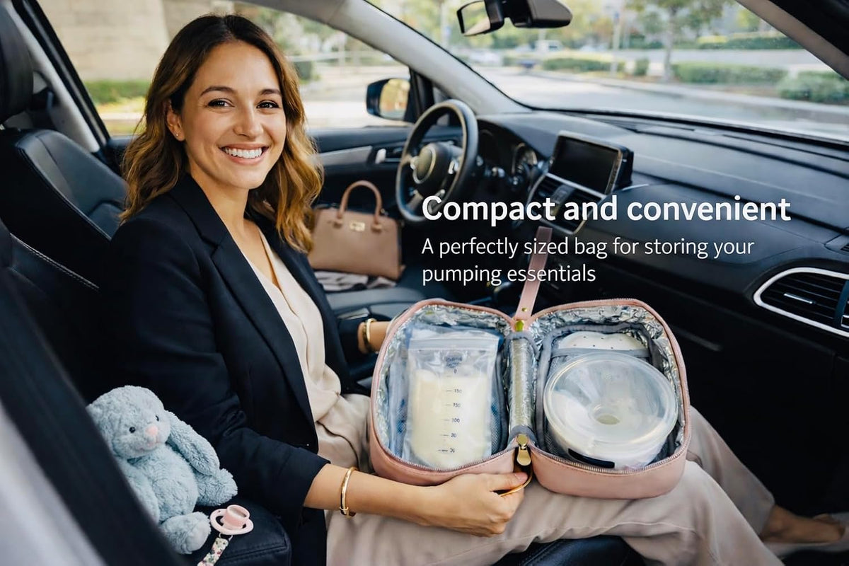 Breast Milk Cooler Bag for Working Moms, Insulated Travel Bag with 2 Ice Packs, Leakproof Breastmilk Storage for Pumping & Travel