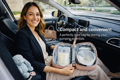 Breast Milk Cooler Bag for Working Moms, Insulated Travel Bag with 2 Ice Packs, Leakproof Breastmilk Storage for Pumping & Travel