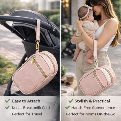 Breast Milk Cooler Bag for Working Moms, Insulated Travel Bag with 2 Ice Packs, Leakproof Breastmilk Storage for Pumping & Travel