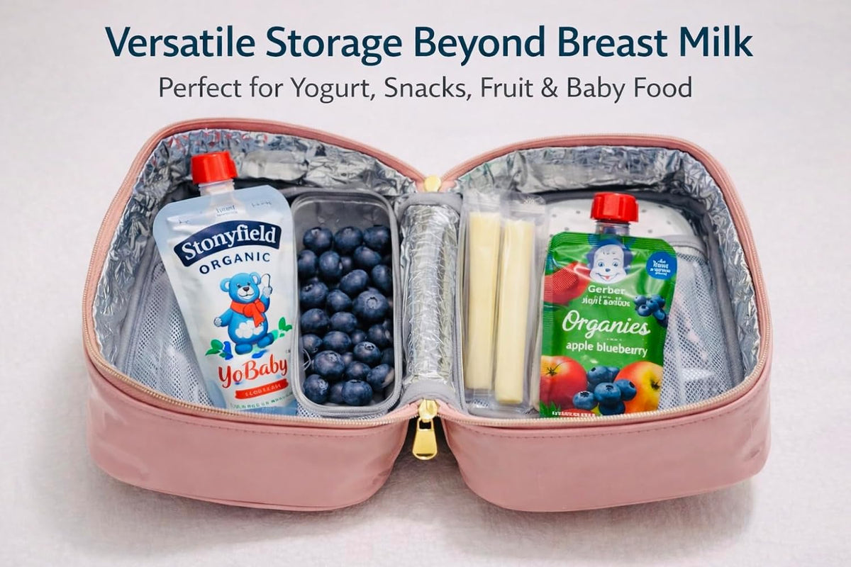 Breast Milk Cooler Bag for Working Moms, Insulated Travel Bag with 2 Ice Packs, Leakproof Breastmilk Storage for Pumping & Travel