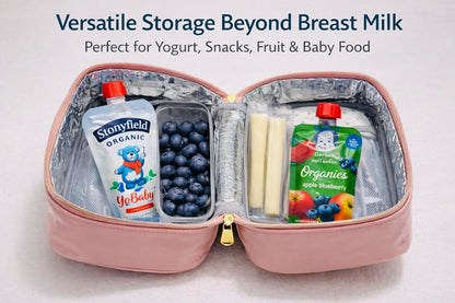 Breast Milk Cooler Bag for Working Moms, Insulated Travel Bag with 2 Ice Packs, Leakproof Breastmilk Storage for Pumping & Travel