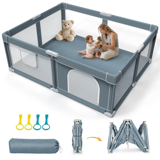 Foldable Baby Playpen, 71x59 Inch Large Collapsible Play Yard