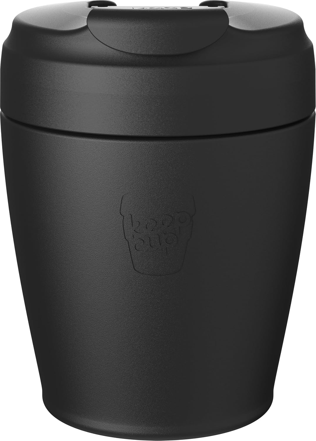 Commuter Travel Mug - Insulated Stainless Steel Reusable Coffee Cup with Spillproof Flip Lid - 12oz/340ml - Black