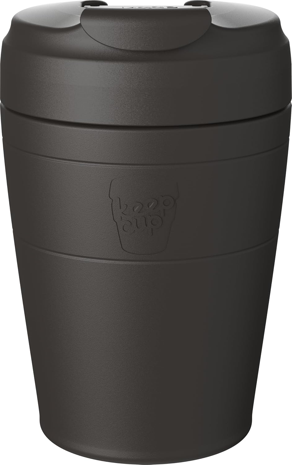 Commuter Travel Mug - Insulated Stainless Steel Reusable Coffee Cup with Spillproof Flip Lid - 12oz/340ml - Black