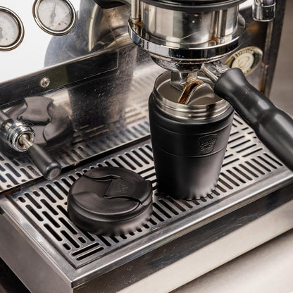 Commuter Travel Mug - Insulated Stainless Steel Reusable Coffee Cup with Spillproof Flip Lid - 12oz/340ml - Black