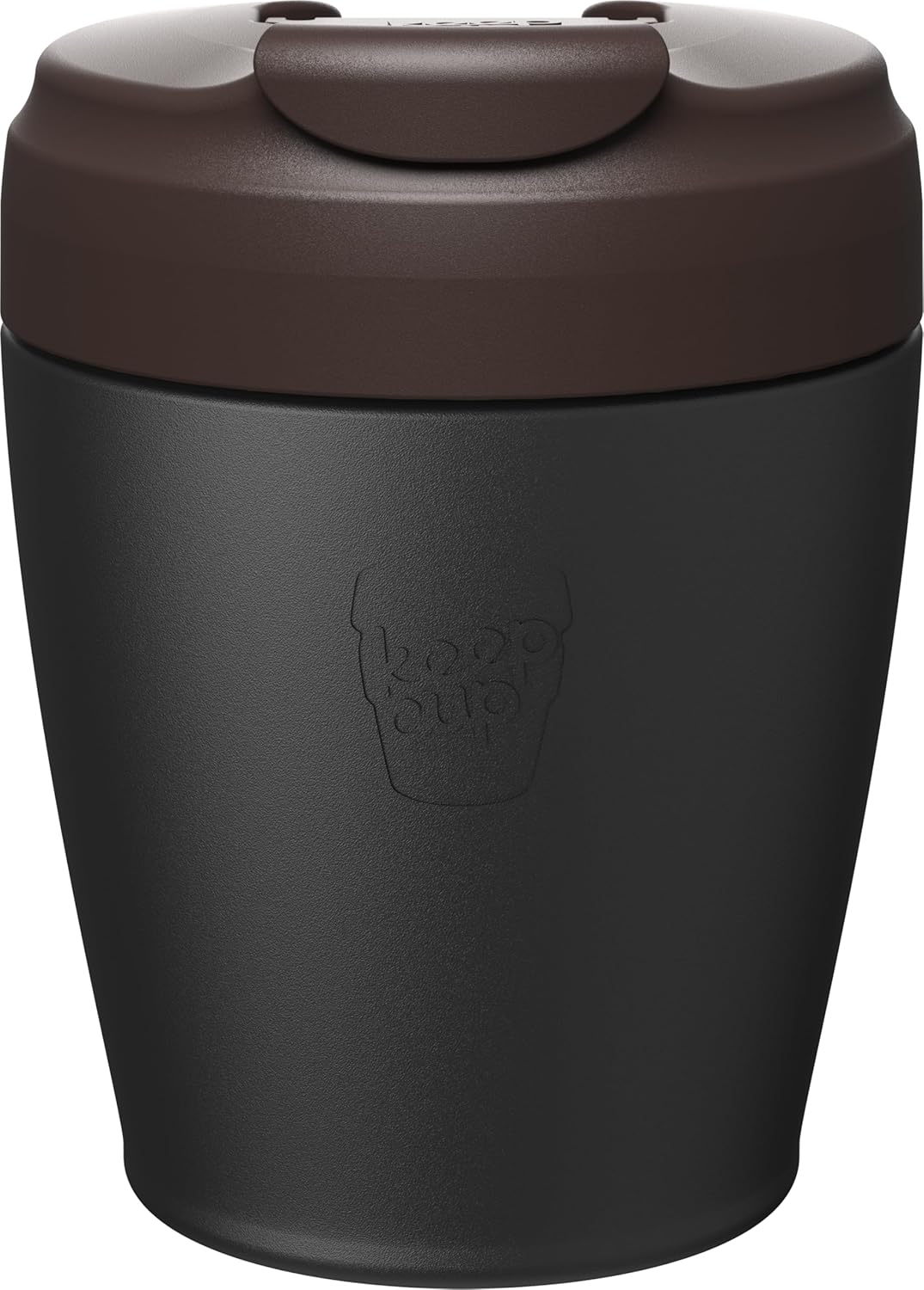 Commuter Travel Mug - Insulated Stainless Steel Reusable Coffee Cup with Spillproof Flip Lid - 12oz/340ml - Black