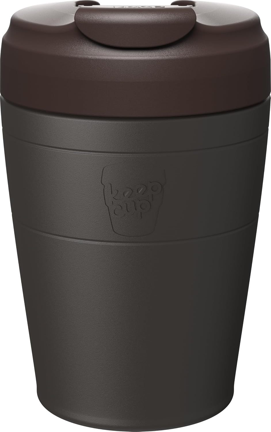 Commuter Travel Mug - Insulated Stainless Steel Reusable Coffee Cup with Spillproof Flip Lid - 12oz/340ml - Black
