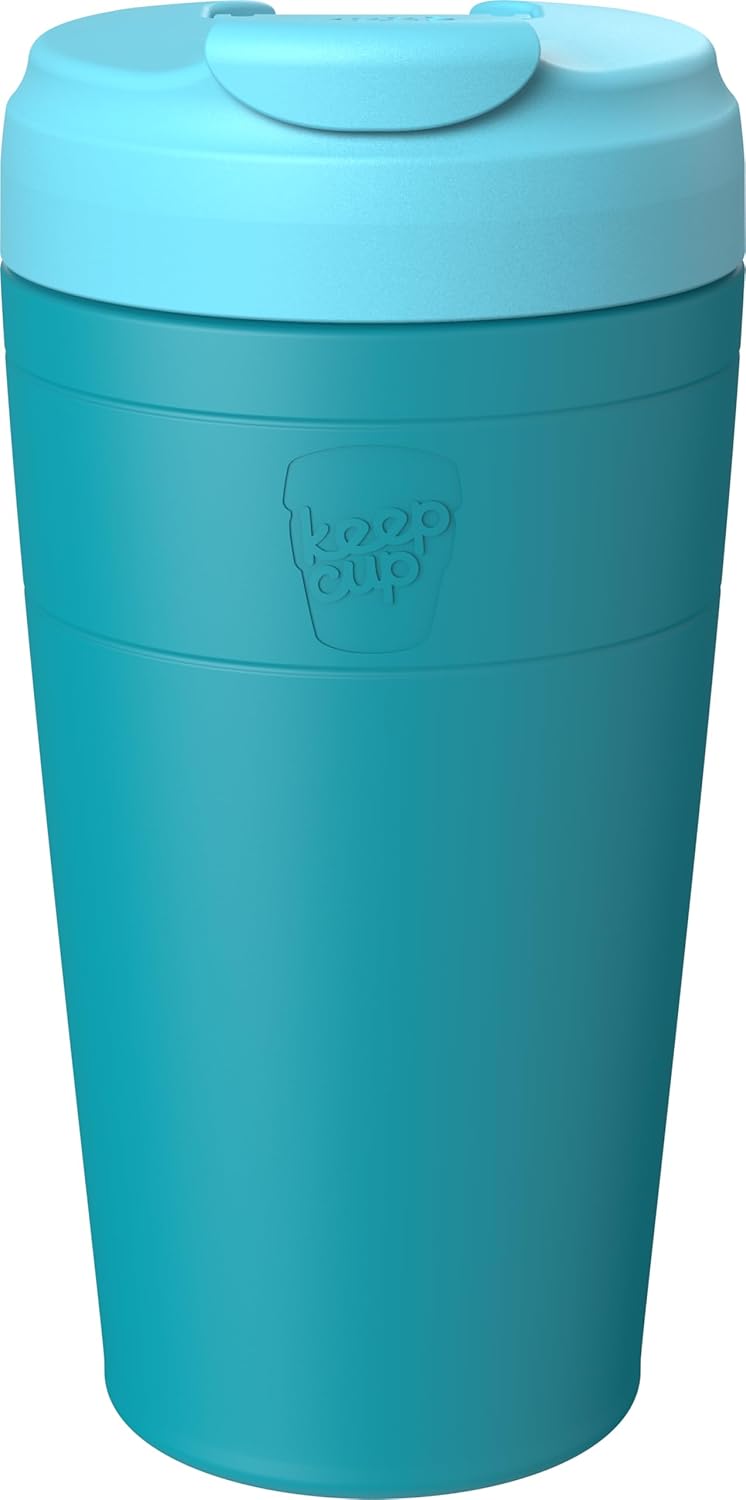 Commuter Travel Mug - Insulated Stainless Steel Reusable Coffee Cup with Spillproof Flip Lid - 12oz/340ml - Black
