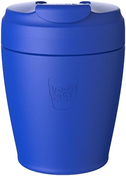 Commuter Travel Mug - Insulated Stainless Steel Reusable Coffee Cup with Spillproof Flip Lid - 12oz/340ml - Black