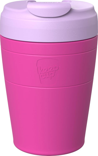 Commuter Travel Mug - Insulated Stainless Steel Reusable Coffee Cup with Spillproof Flip Lid - 12oz/340ml - Black