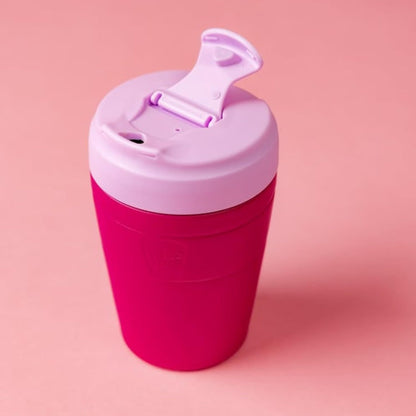 Commuter Travel Mug - Insulated Stainless Steel Reusable Coffee Cup with Spillproof Flip Lid - 12oz/340ml - Black