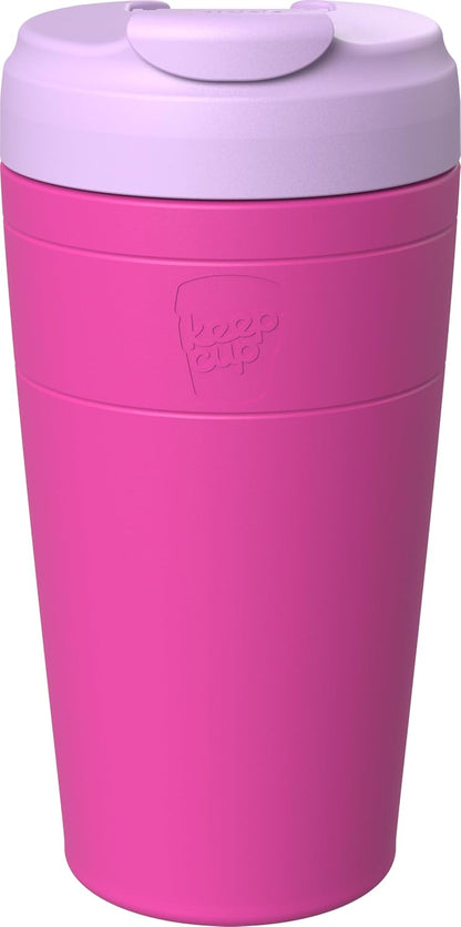 Commuter Travel Mug - Insulated Stainless Steel Reusable Coffee Cup with Spillproof Flip Lid - 12oz/340ml - Black