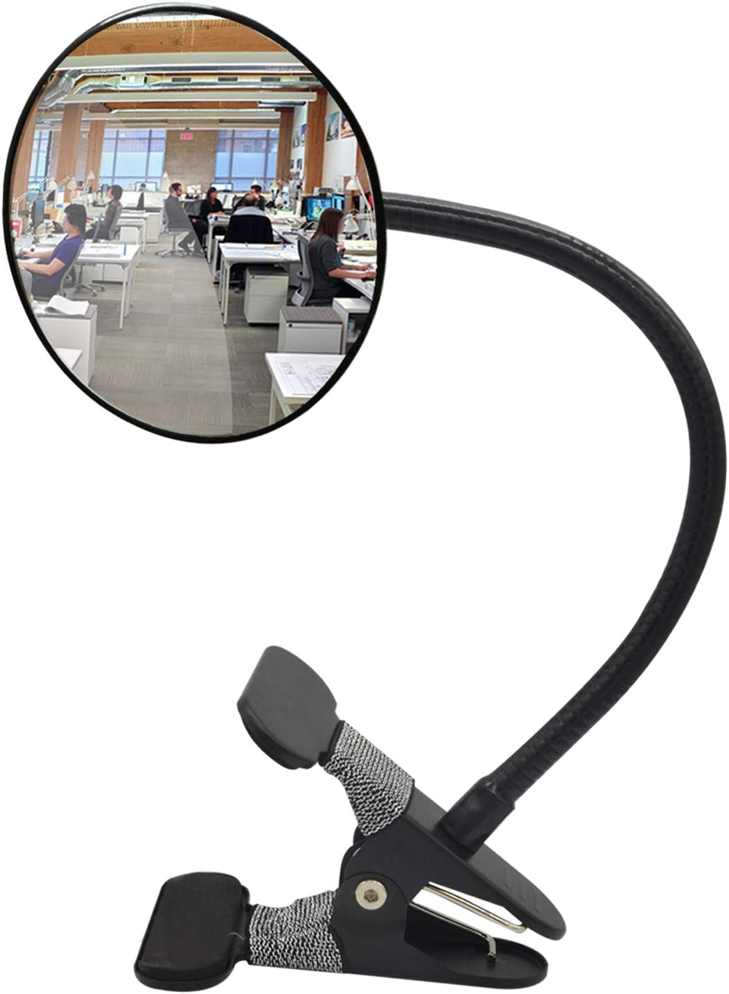 Acrylic Clip On Rear View Cubicle Mirror, Flexible Convex Security Mirror for Personal Safety Desk Rearview Monitors or Anywhere (3.75", Round)