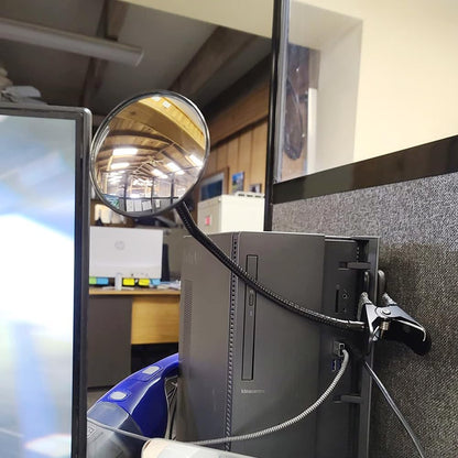 Acrylic Clip On Rear View Cubicle Mirror, Flexible Convex Security Mirror for Personal Safety Desk Rearview Monitors or Anywhere (3.75", Round)