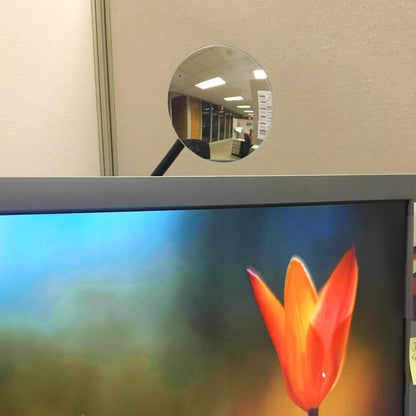 Acrylic Clip On Rear View Cubicle Mirror, Flexible Convex Security Mirror for Personal Safety Desk Rearview Monitors or Anywhere (3.75", Round)