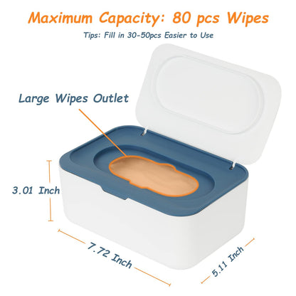 Wipes Dispenser, Wipe Holder for Baby & Adult, Refillable Baby Wipe Container, Keeps Wipes Clean. Non-Slip, Easy Pull Wipes Pouch Case, Grey