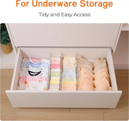8 Pack 4" High Drawer Dividers for Clothes, 10.2"-16.5" Expandable