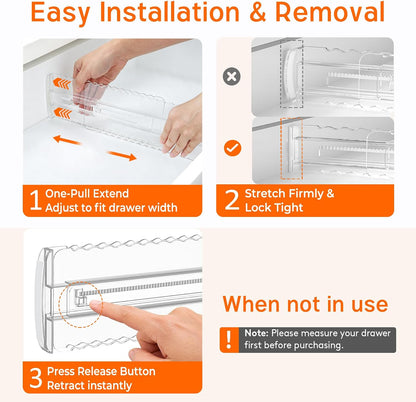 8 Pack 4" High Drawer Dividers for Clothes, 10.2"-16.5" Expandable