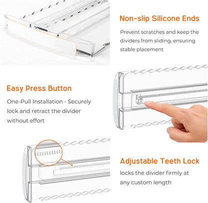 8 Pack 4" High Drawer Dividers for Clothes, 10.2"-16.5" Expandable