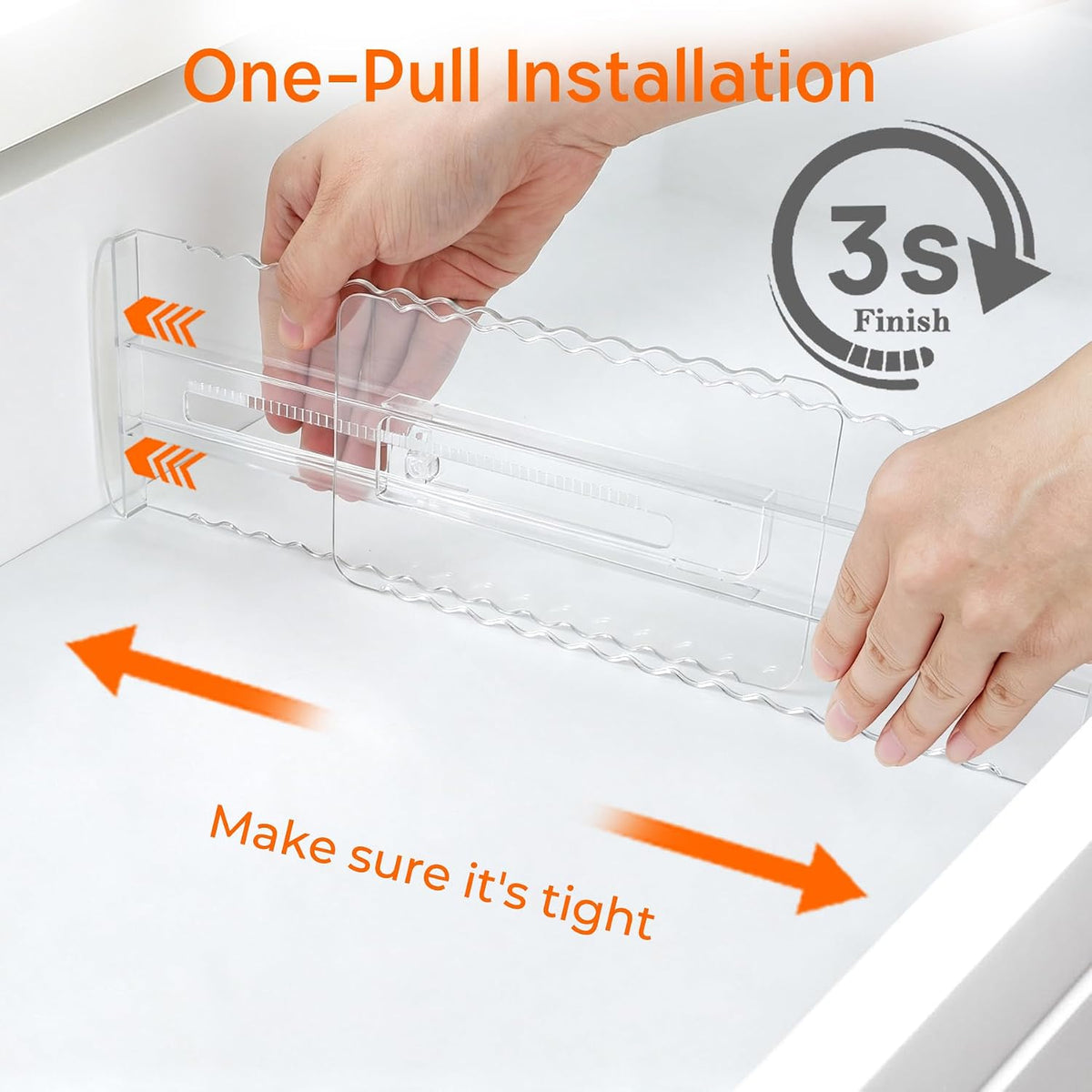 8 Pack 4" High Drawer Dividers for Clothes, 10.2"-16.5" Expandable