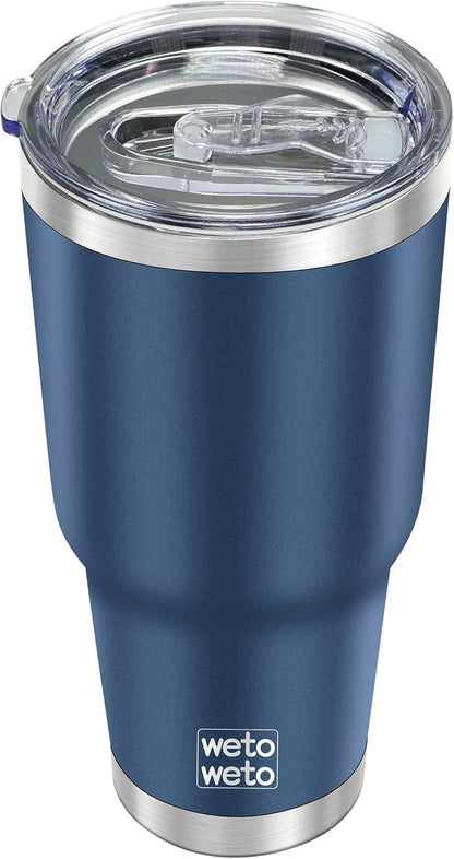 30oz Tumbler with Lid, Stainless Steel Vacuum Insulated Water Coffee Tumbler, Double Wall Powder Coated Travel Mug Thermal Cup for Home Outdoor (Navy Blue, 1 Pack)