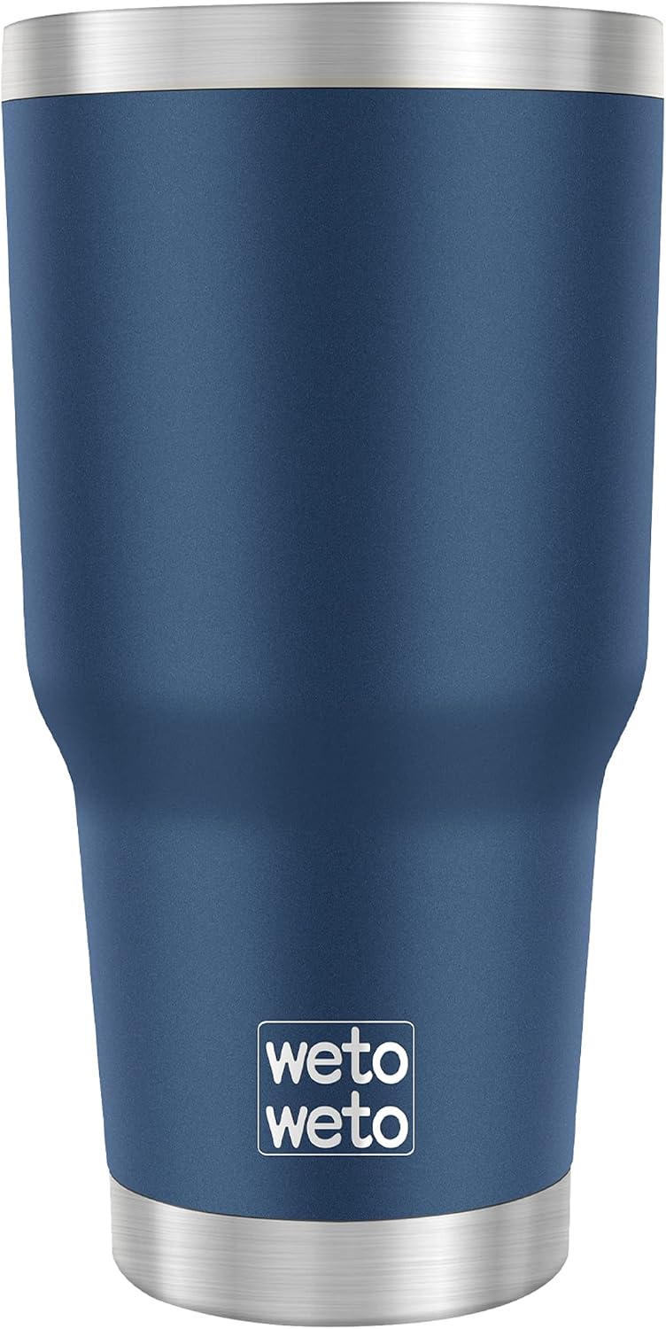 30oz Tumbler with Lid, Stainless Steel Vacuum Insulated Water Coffee Tumbler, Double Wall Powder Coated Travel Mug Thermal Cup for Home Outdoor (Navy Blue, 1 Pack)