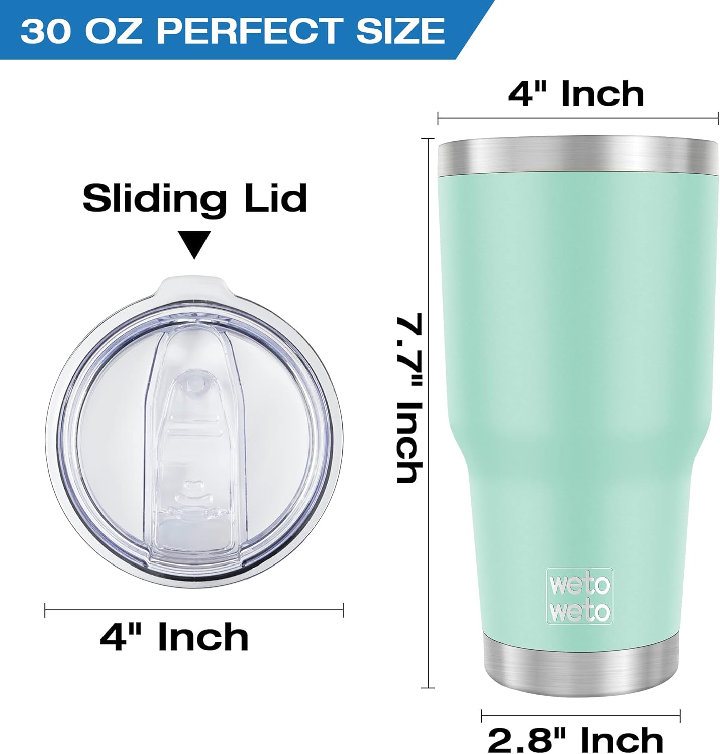 30oz Tumbler with Lid, Stainless Steel Vacuum Insulated Water Coffee Tumbler, Double Wall Powder Coated Travel Mug Thermal Cup for Home Outdoor (Navy Blue, 1 Pack)