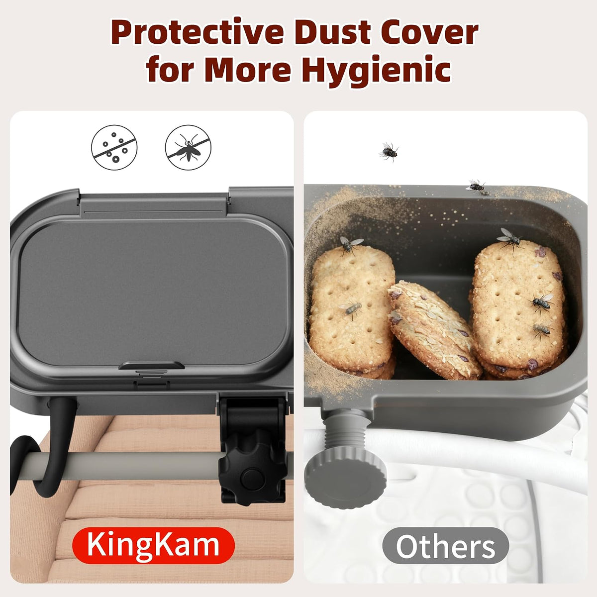 Universal Stroller Snack Tray, Easy Clean Removable Silicone Insert