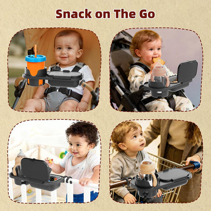 Universal Stroller Snack Tray, Easy Clean Removable Silicone Insert