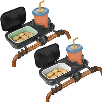 Universal Stroller Snack Tray, Easy Clean Removable Silicone Insert