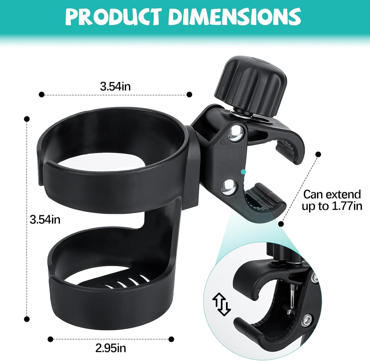 Cup Holder for Stroller Compatible with Nuna Mixx Next Stroller, Water Bottle Holder for Stroller Universal Cup Holder Fit for Uppababy Doona Strollers, Cup & Cold Beverage Holder Stroller Accessories