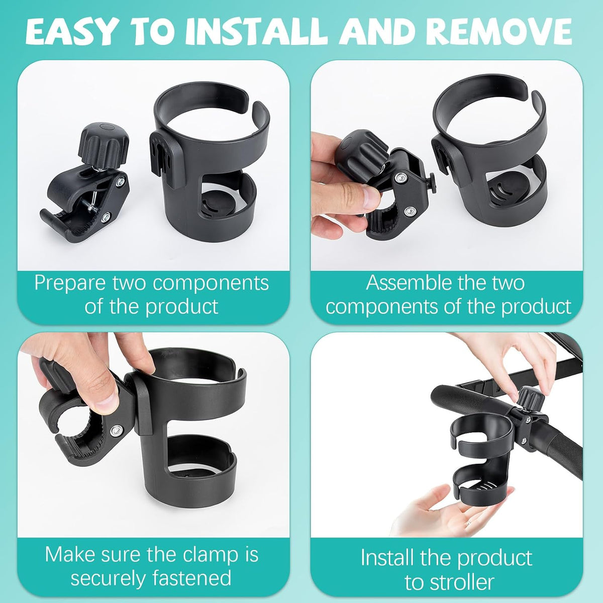 Cup Holder for Stroller Compatible with Nuna Mixx Next Stroller, Water Bottle Holder for Stroller Universal Cup Holder Fit for Uppababy Doona Strollers, Cup & Cold Beverage Holder Stroller Accessories