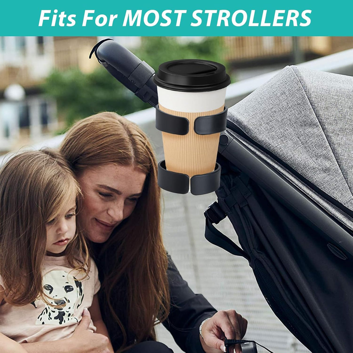 Cup Holder for Stroller Compatible with Nuna Mixx Next Stroller, Water Bottle Holder for Stroller Universal Cup Holder Fit for Uppababy Doona Strollers, Cup & Cold Beverage Holder Stroller Accessories