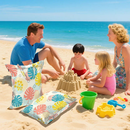 Leaves Flowers Waterproof Travel Laundry Bag Washable 2 Count