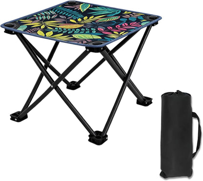 Portable Collapsible Stool Outdoor Folding Chair Small Camping Stool for Hiking,Fishing,Gardening,Beach and Travel with Carry Bag (1 Pack,Pattern)