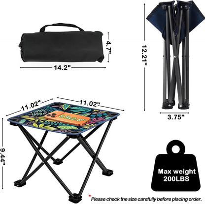 Portable Collapsible Stool Outdoor Folding Chair Small Camping Stool for Hiking,Fishing,Gardening,Beach and Travel with Carry Bag (1 Pack,Pattern)
