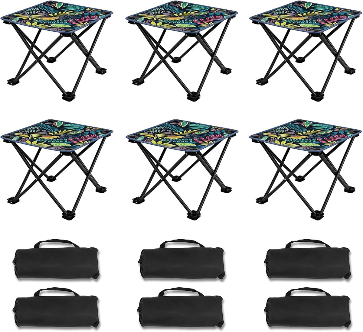 Portable Collapsible Stool Outdoor Folding Chair Small Camping Stool for Hiking,Fishing,Gardening,Beach and Travel with Carry Bag (1 Pack,Pattern)