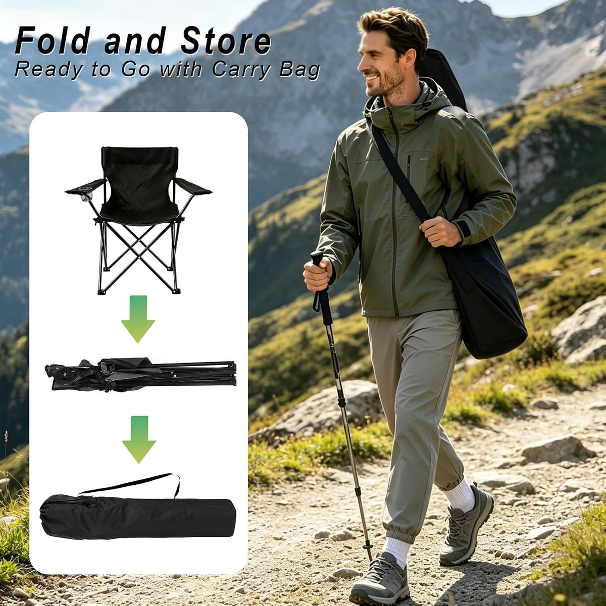 Portable Collapsible Stool Outdoor Folding Chair Small Camping Stool for Hiking,Fishing,Gardening,Beach and Travel with Carry Bag (1 Pack,Pattern)