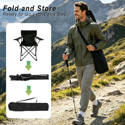 Portable Collapsible Stool Outdoor Folding Chair Small Camping Stool for Hiking,Fishing,Gardening,Beach and Travel with Carry Bag (1 Pack,Pattern)
