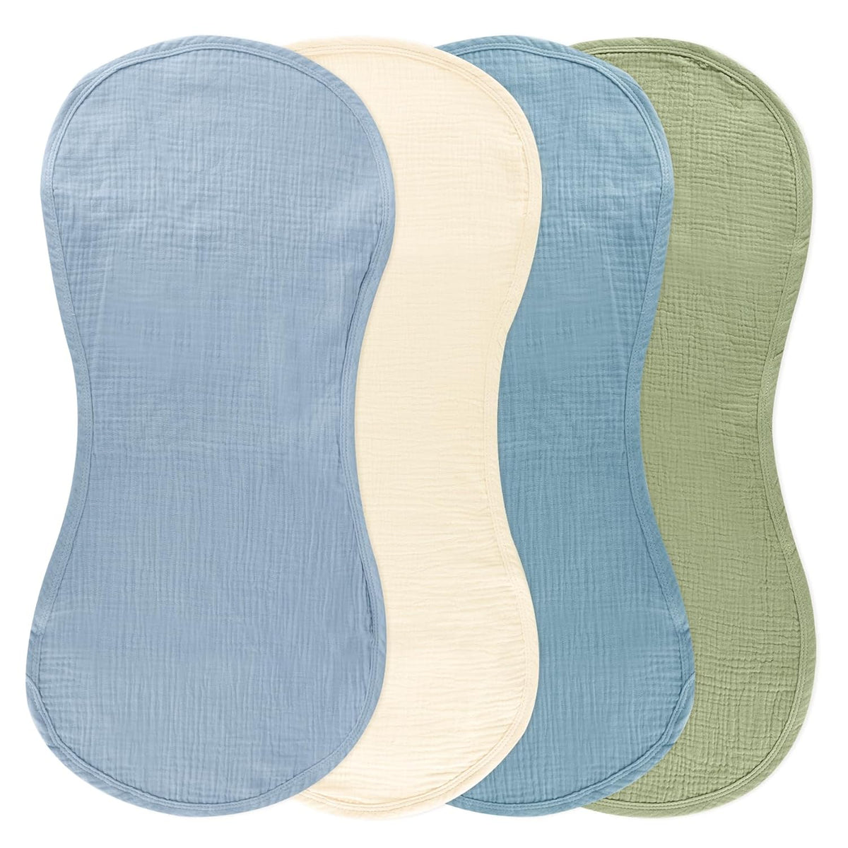 4 Pcs Muslin Changing Pad Liners Fits in Peanut Shape Changing Pad-Blue