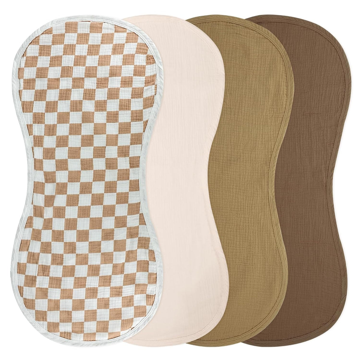 4 Pcs Muslin Changing Pad Liners Fits in Peanut Shape Changing Pad-Blue