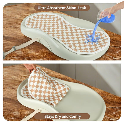 4 Pcs Muslin Changing Pad Liners Fits in Peanut Shape Changing Pad-Blue