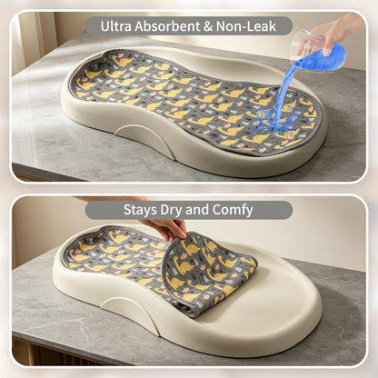 4 Pcs Muslin Changing Pad Liners Fits in Peanut Shape Changing Pad-Blue