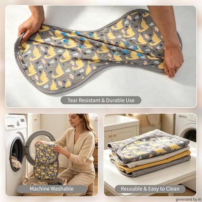 4 Pcs Muslin Changing Pad Liners Fits in Peanut Shape Changing Pad-Blue