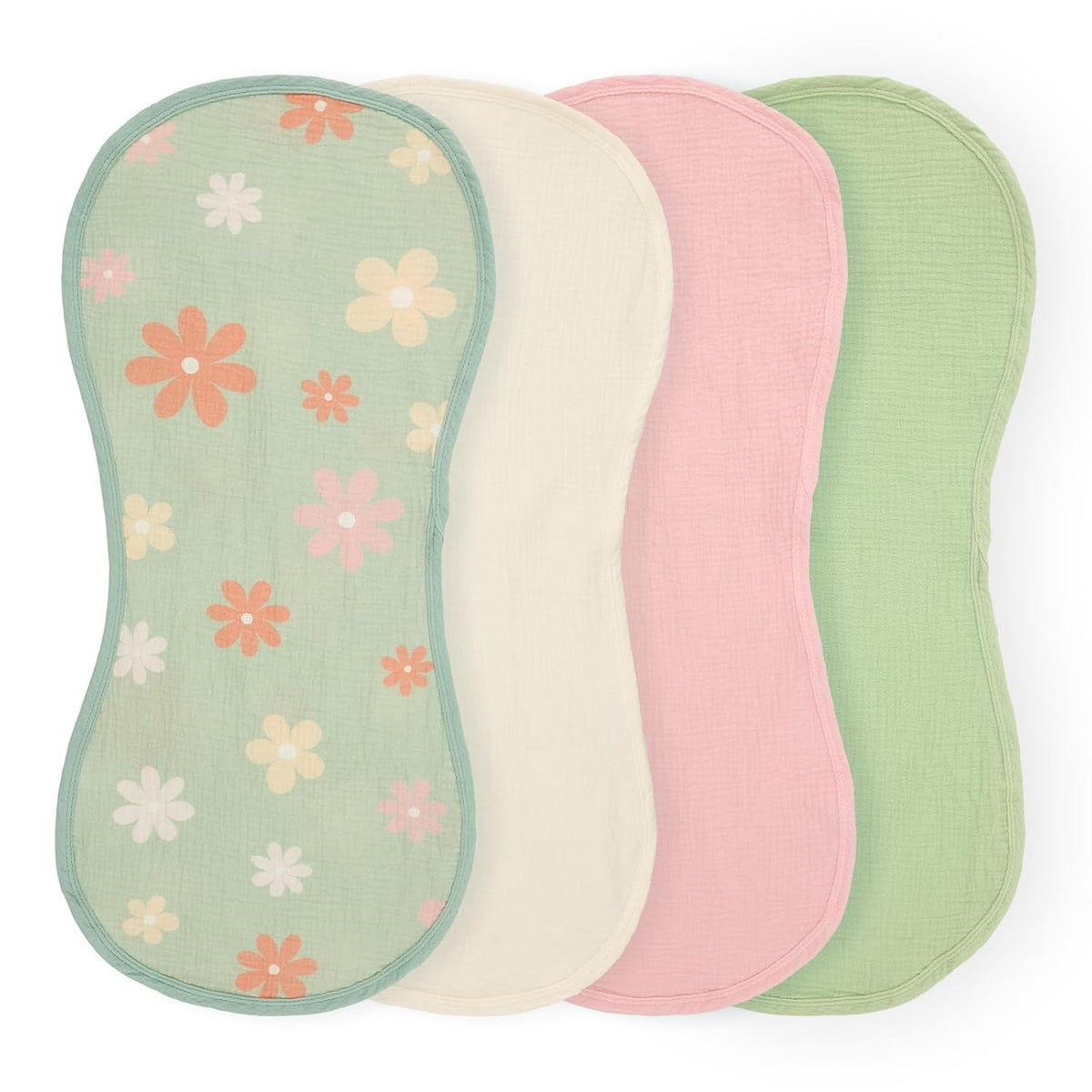 4 Pcs Muslin Changing Pad Liners Fits in Peanut Shape Changing Pad-Blue