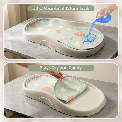 4 Pcs Muslin Changing Pad Liners Fits in Peanut Shape Changing Pad-Blue