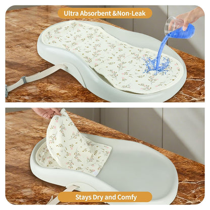 4 Pcs Muslin Changing Pad Liners Fits in Peanut Shape Changing Pad-Blue