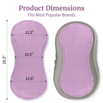 4 Pcs Muslin Changing Pad Liners Fits in Peanut Shape Changing Pad-Blue