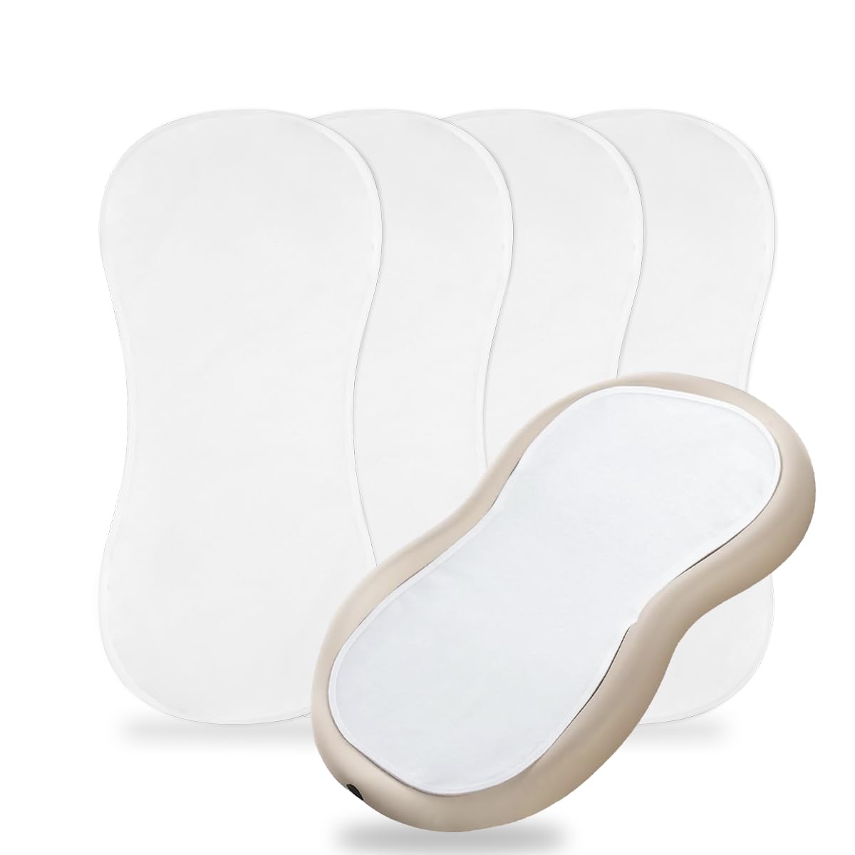 4 Pcs Muslin Changing Pad Liners Fits in Peanut Shape Changing Pad-Blue
