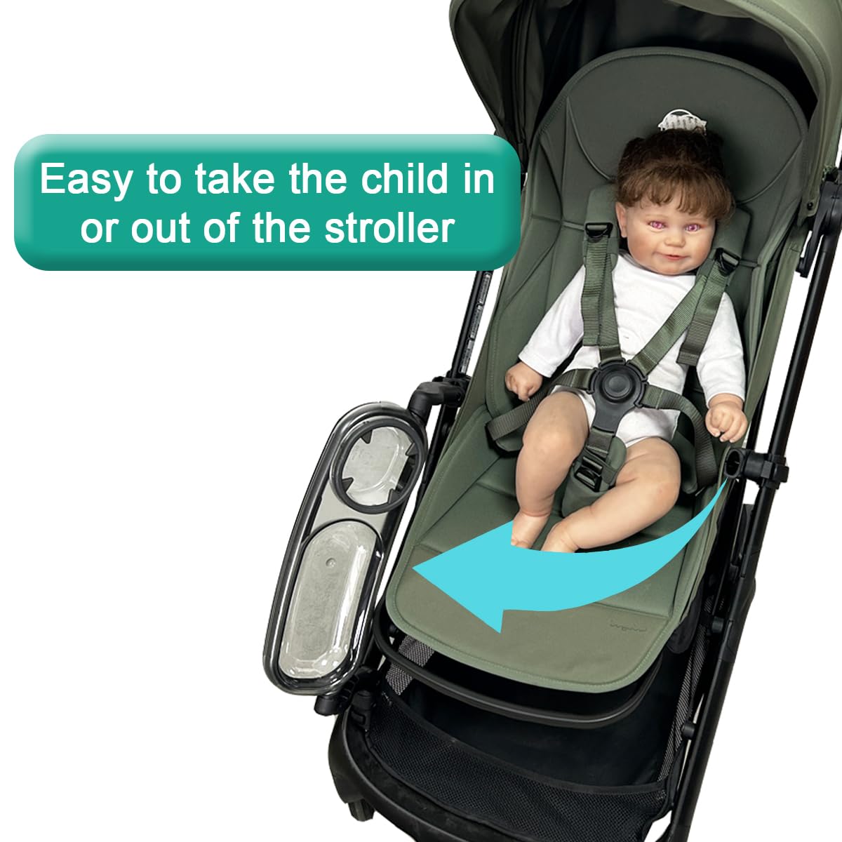 Stroller Snack Tray ONLY Compatible with Bugaboo Butterfly 2 Stroller - BPA-Free Tray - Folding with Stroller - Easy Access- Easy Clean (Not for Butterfly 1)